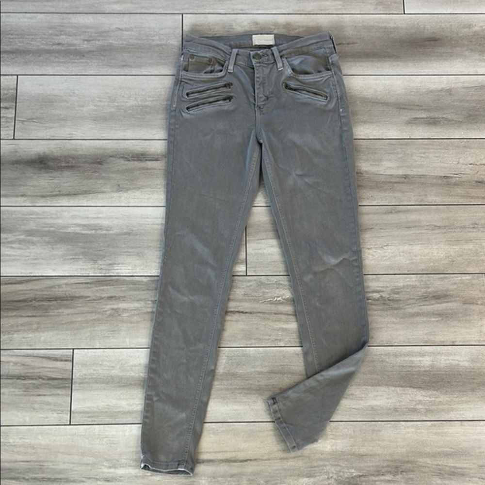 Gilded Intent size 27 gray skinny fit moto jeans Buckle